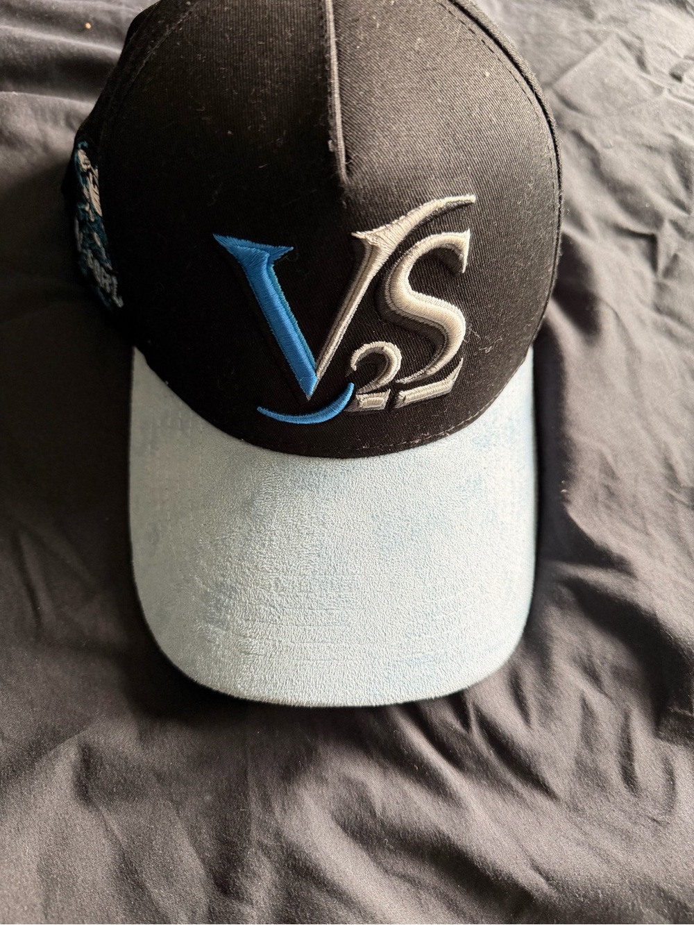 Black and Light Blue V-SQRD Embroidered Baseball Cap